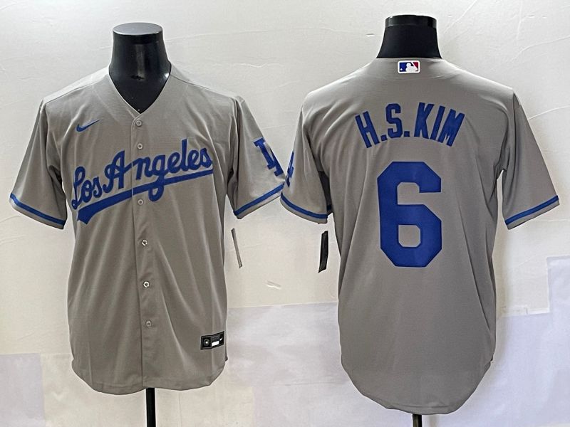Men 2025 Los Angeles Dodgers #6 H.S.Kim Grey Game Nike MLB Jersey style 1